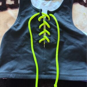 Zumba crop lace top M NWOT